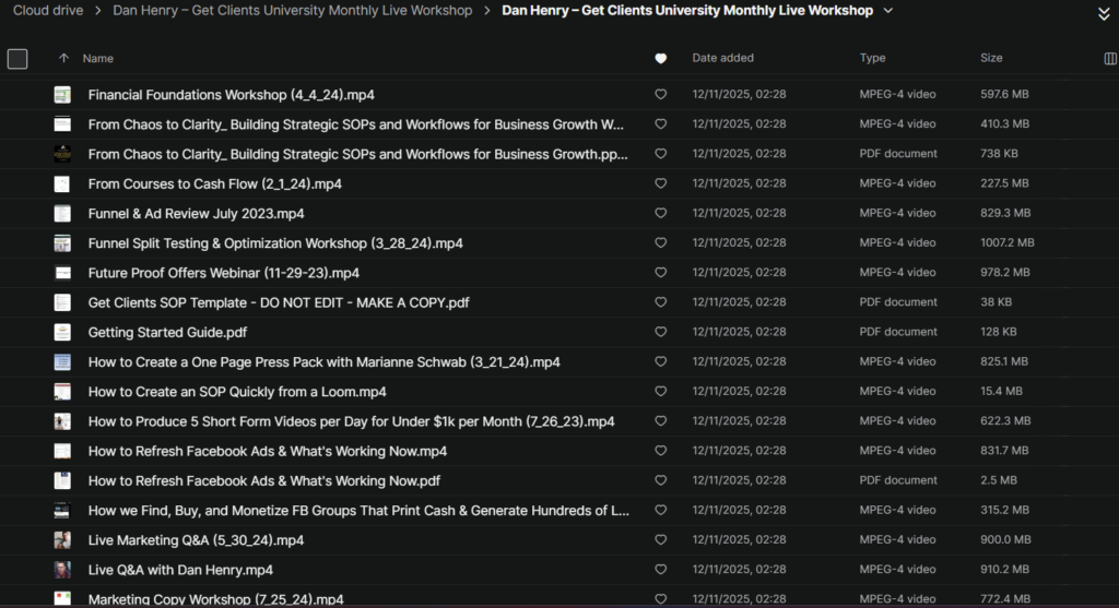 Dan Henry – Get Clients University Monthly Live Workshop